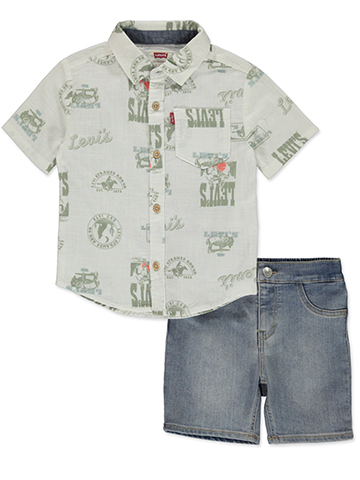 Levi's Boys' 2-Piece Cowboy Shorts Set Outfit - CookiesKids.com