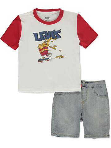 Levi's Boys' 2-Piece Denim Shorts Set Outfit - CookiesKids.com