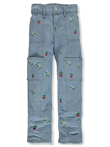 Celebrity Ace Girls' Cargo Cherry Wide Leg Jeans - CookiesKids.com