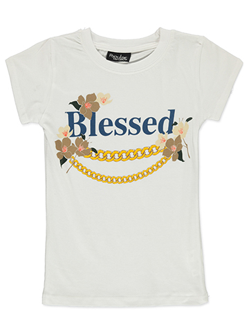 Popular Sports Girls' Blessed Floral Chain Graphic T-Shirt - CookiesKids.com