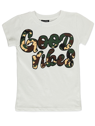 Popular Sports Girls' Good Vibes Short Sleeve Graphic Tee - CookiesKids.com