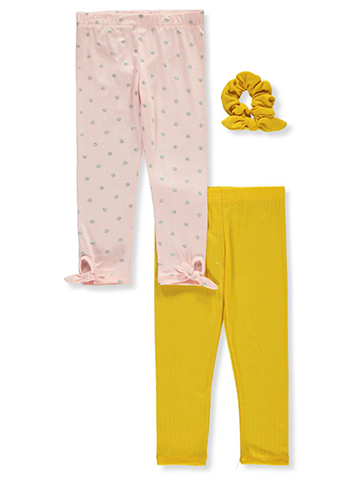 Young Hearts Girls' 3-Piece Capri Leggings Scrunchie Set - CookiesKids.com