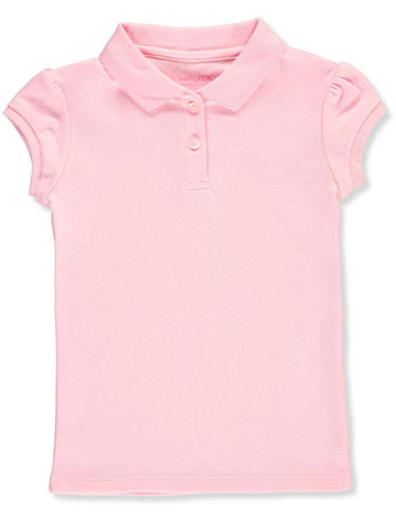 Nautica Girls’ School Uniform Knit Polo with Picot Collar - CookiesKids.com