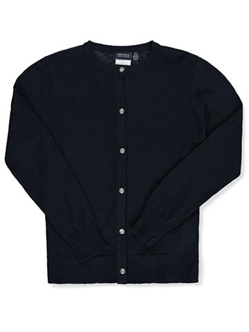 Nautica Girls’ Bejeweled Button Placket Cardigan - CookiesKids.com