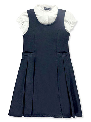 Nautica Girls’ 2-Piece Blouse & School Jumper Set - CookiesKids.com