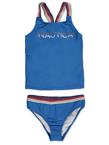 Nautica Girls' 2-Piece Rainbow Strap Swimsuit Set - CookiesKids.com