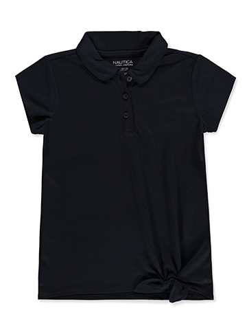 Nautica Girls' Performance Mesh Twist Polo - CookiesKids.com