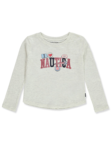 Nautica Girls' Emoji Anchor L/S T-Shirt - CookiesKids.com