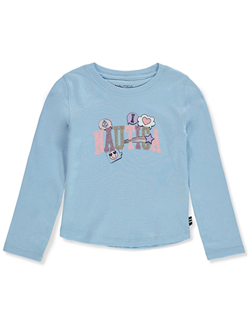 Nautica Girls' Emoji Anchor L/S T-Shirt - CookiesKids.com