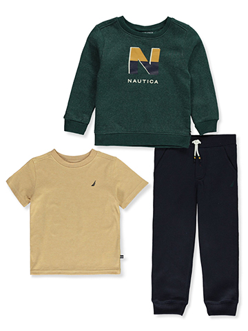 Nautica Boys' 3-Piece Fleece Joggers Set Outfit - CookiesKids.com
