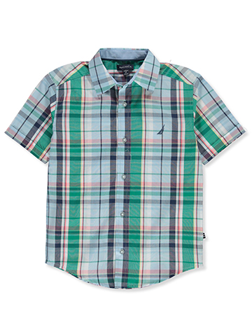Nautica Boys' Plaid Button-Up Shirt - CookiesKids.com