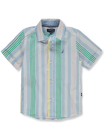 Nautica Boys' Striped Button-Up Shirt - CookiesKids.com