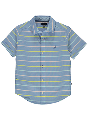 Nautica Boys' Striped Button-Up Shirt - CookiesKids.com