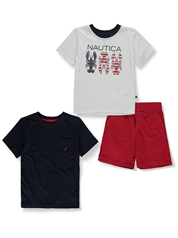Nautica Boys' 3-Piece T-Shirt Shorts Set Outfit - CookiesKids.com