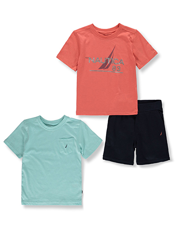 Nautica Boys' 3-Piece T-Shirt Shorts Set Outfit - CookiesKids.com