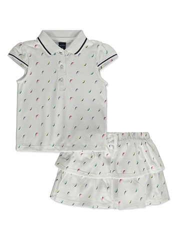 Nautica Girls' 2-Piece Pique Skorts Set Outfit - CookiesKids.com
