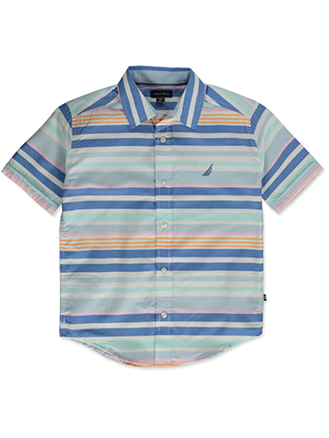 Nautica Boys' Striped Button-Up Shirt - CookiesKids.com