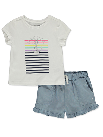 Nautica Girls' 2-Piece Shorts Set Outfit - CookiesKids.com
