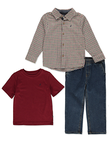 Nautica Boys' Three-Piece Shirt, Tee, and Jeans Set - CookiesKids.com