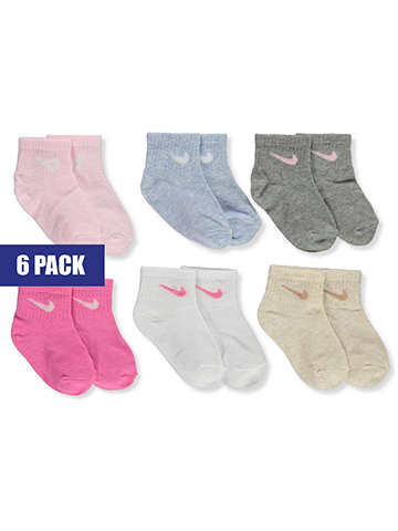 Nike Baby Girls' 6-Pack Quarter Socks - CookiesKids.com