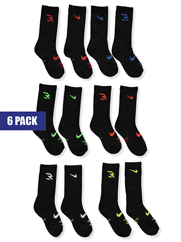 Nike Russell Wilson Boys' 6-Pack Crew Socks - CookiesKids.com
