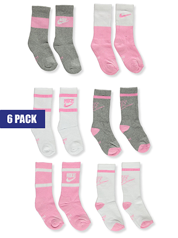 Nike Girls' 6-Pack Cushioned Crew Socks - CookiesKids.com