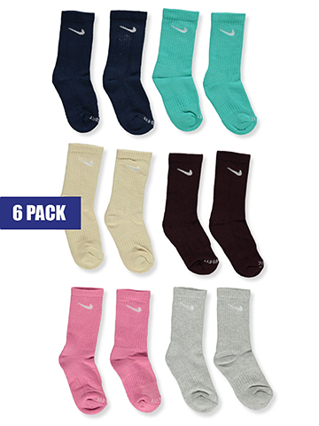 Nike Girls' 6-Pack Cushioned Crew Socks - CookiesKids.com