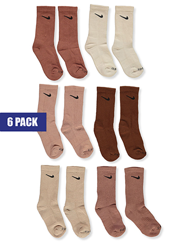 Nike Girls' 6-Pack Cushioned Crew Socks - CookiesKids.com