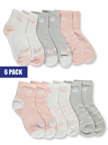 Nike Girls' 6-Pack Lightweight Ankle Socks - CookiesKids.com