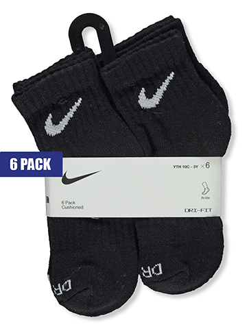 Nike Boys' 6-Pack Dri-Fit Quarter Socks - CookiesKids.com