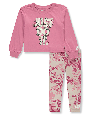 Nike Girls' 2-Piece Floral Leggings Set Outfit - CookiesKids.com
