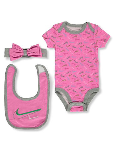 Nike Baby Girls' 3-Piece Bodysuits Layette Set Outfit - CookiesKids.com