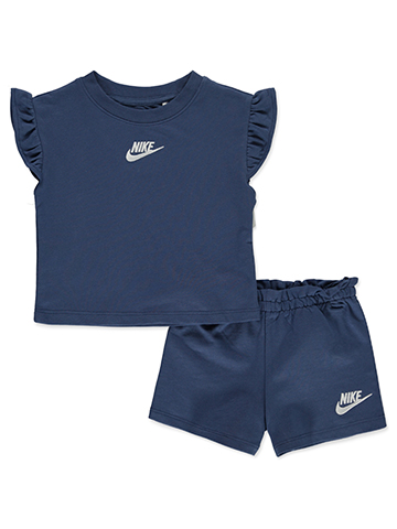 Nike Girls' 2-Piece French Terry Shorts Set Outfit - CookiesKids.com