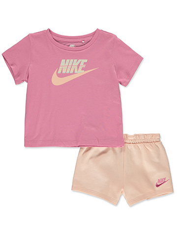 Nike Girls' 2-Piece French Terry Shorts Set Outfit - CookiesKids.com