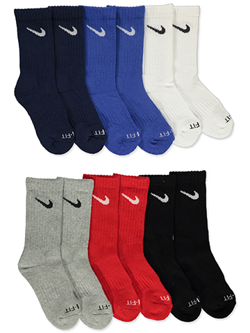 Boys' Nike 6-Pack DRI-FIT Cushioned Crew Socks - CookiesKids.com