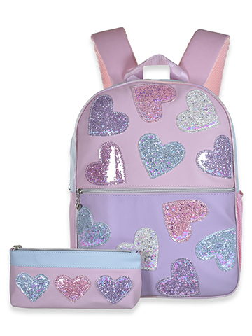 Sequin Heart Backpack and Pouch Set - CookiesKids.com