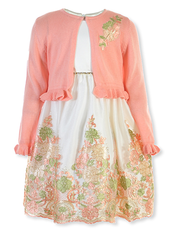 American Princess Girls' 2-Piece Wildflower Dress Cardigan Shrug Set - CookiesKids.com