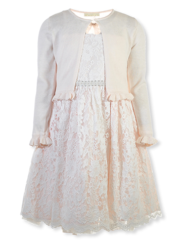 American Princess Girls' 2-Piece Ivy Dress Cardigan Shrug Set - CookiesKids.com