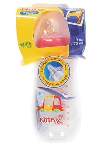 Nuby Wide Neck Bottle (9 Oz.) - CookiesKids.com