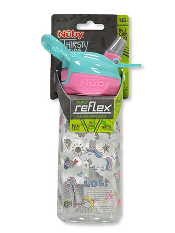 Nuby Baby Girls' Unicorn Flip-It Reflex No-Spill Water Bottle - CookiesKids.com