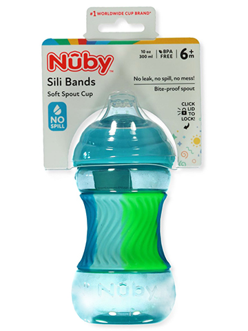 Nuby Baby Boys' Sili Bands No-Spill Spout Cup - CookiesKids.com