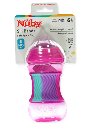 Nuby Baby Girls' Sili Bands No-Spill Spout Cup - CookiesKids.com