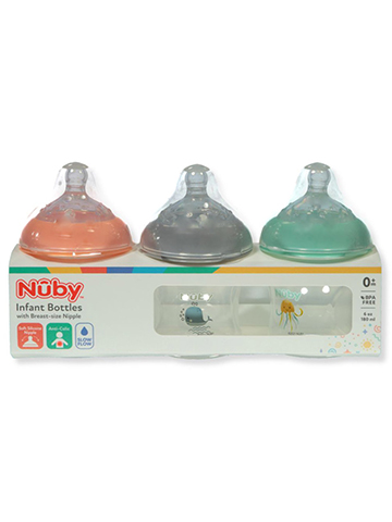 Nuby Baby 3-Pack Infant Baby Bottles - CookiesKids.com