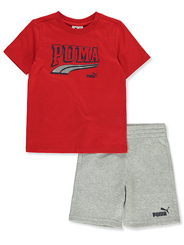 Puma Boy's 2-Piece Baseball Shorts Set Outfit - CookiesKids.com