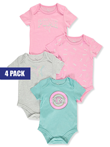 Puma Baby Girls' 4-Pack Bold Bodysuits - CookiesKids.com