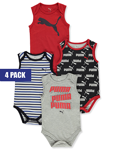 Puma Baby Boys' 4-Pack Sleeveless Bodysuits - CookiesKids.com