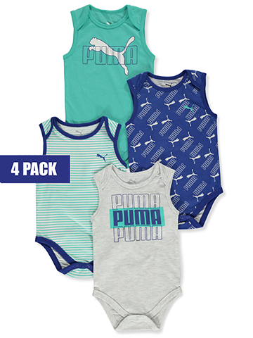 Puma Baby Boys' 4-Pack Sleeveless Bodysuits - CookiesKids.com