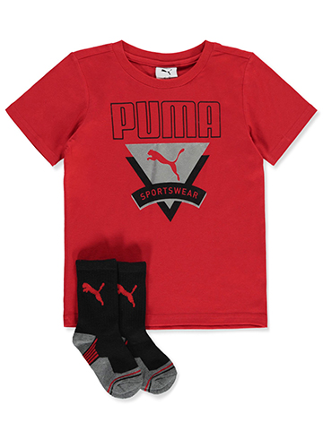 Puma Boys' 2-Piece T-Shirt Varsity Socks Set - CookiesKids.com