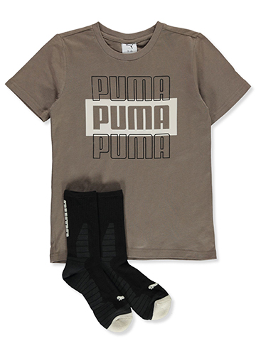 Puma Boys' 2-Piece T-Shirt Stencil Socks Set - CookiesKids.com