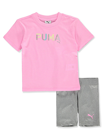 Puma Girls' 2-Piece Bike Shorts Set Outfit - CookiesKids.com